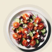 A Greek salad from a weekly meal plan